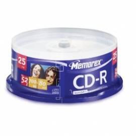 Aufnahme-Medien ist MEMOREX CD-R 700 MB, 52 x, 25-Kuchen (ME0013)