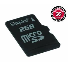 Bedienungsanleitung für Speicherkarte KINGSTON MicroSD 2GB single Pack (SDC/2GBSP)