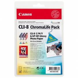 Tintenpatrone CANON CLI-8 CMY + 50pcs GP-501S (0621B015) rot/blau/grün