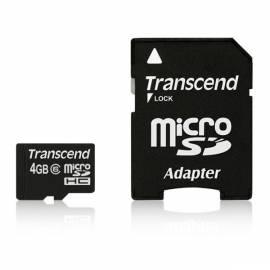 Speicherkarte TRANSCEND MicroSDHC 4GB Class 6 + Adapter (TS4GUSDHC6)