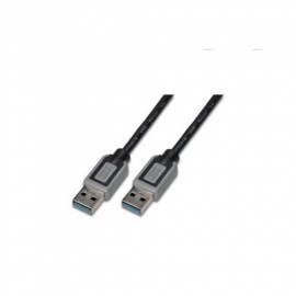 PC-Kabel DIGITUS USB 3.0 A/M- &  Gt; m, A/M/grau (DK-112313) schwarz/grau