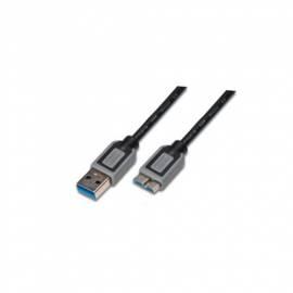 DIGITUS USB 3.0 Kabel an den PC und / M Micro B-M, 1 m / grau (DK-112340) schwarz/grau