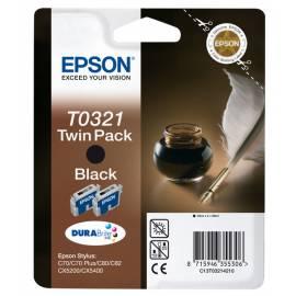 Nachfüllen von EPSON T0321 Tinte, 2 x 33ml, RF (C13T03214220) schwarz