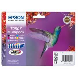 Tinte Refill EPSON T0807, 6 x 7ml, RF (C13T08074020) schwarz/rot/blau/gelb