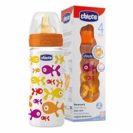CHICCO Baby Bottle 330 ml Polypropylen, Gummi d., 0 + Fisch
