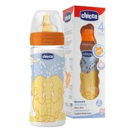 CHICCO Baby Bottle 330 ml Polypropylen, Gummi d., 0 +, und BABY-Elefanten