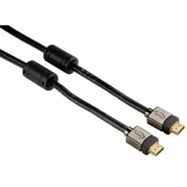Bedienungshandbuch Hama HDMI Stecker, Kabel, 3 m, gold plattiert, Metall-Gabel, Ferrit-Filter