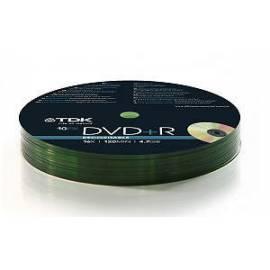 TDK DVD + R 16 x Shrink Wrap Spindl 10 ks /pack der Festplatte Gebrauchsanweisung