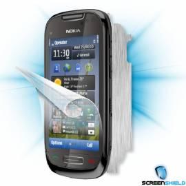 Schutzfolie Screenshield Bildschirm + Carbon skin (Silber) für Nokia C7 Gebrauchsanweisung