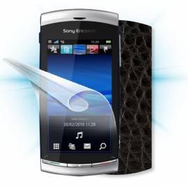 Schutzfolie Screenshield Bildschirm + Carbon skin (Kunstleder) für Sony Ericsson U5iVivaz - Anleitung