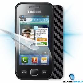 Schutzfolie Screenshield Bildschirm + Carbon skin (schwarz) für Samsung Wave 525 (S5250) Bedienungsanleitung