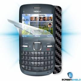 Schutzfolie Screenshield Bildschirm + Carbon skin (schwarz) für Nokia C3 Gebrauchsanweisung