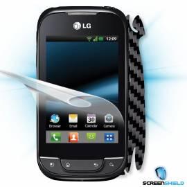 Schutzfolie Screenshield Bildschirm + Carbon skin (schwarz) für das LG Optimus NET P690 - Anleitung