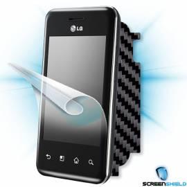 Schutzfolie Screenshield Bildschirm + Carbon skin (schwarz) für das LG Optimus Chic Gebrauchsanweisung