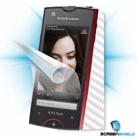 Schutzfolie Screenshield Bildschirm + Carbon skin (weiss) für Sony Ericsson Xperia Ray (ST18) Gebrauchsanweisung