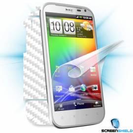 Schutzfolie Screenshield Bildschirm + Carbon skin (weiss) für HTC Sensation XL - Anleitung