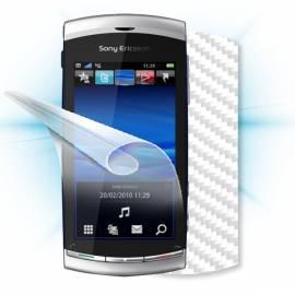 Schutzfolie Screenshield Bildschirm + Carbon skin (weiss) für Sony Ericsson U5i Vivaz Gebrauchsanweisung