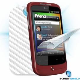 Bedienungshandbuch Schutzfolie Screenshield Bildschirm + Carbon skin (weiß) für das HTC Wildfire