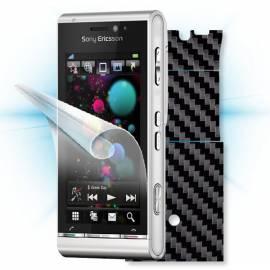 Schutzfolie Screenshield Bildschirm + Carbon skin (schwarz) für Sony Ericsson U1 Satio Gebrauchsanweisung