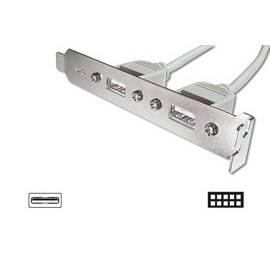 DIGITUS Stecker Slot mit 2 Anschlüsse + USB Kabel 2x5pin 0, 25 m